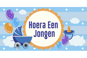 Hoera Een Jongen Blauwe Spandoek 