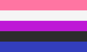 Genderfluïedvlag bij JJ Poole