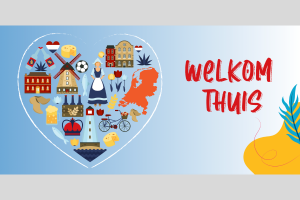 Welkom Thuis Spandoek Blauw