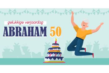 Gelukkige Verjaardag Abraham 50 Spandoek