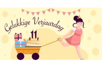 Gelukkige Verjaardag Gele Spandoek