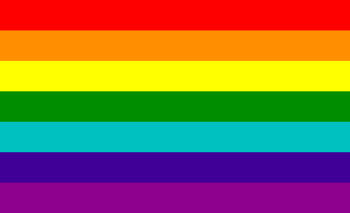 Regenboogvlag met zeven kleuren