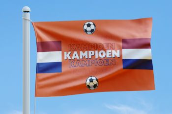 Kampioen Nederland Oranje Voetbalvlag